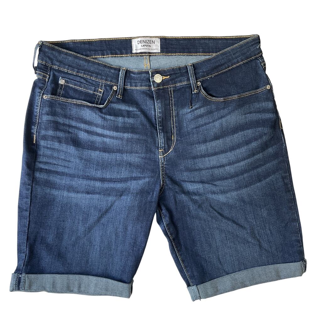 Denizen Levi's Women Shorts Blue Denim Bermuda Button 8” Inseam